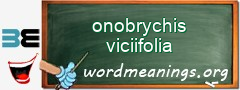 WordMeaning blackboard for onobrychis viciifolia